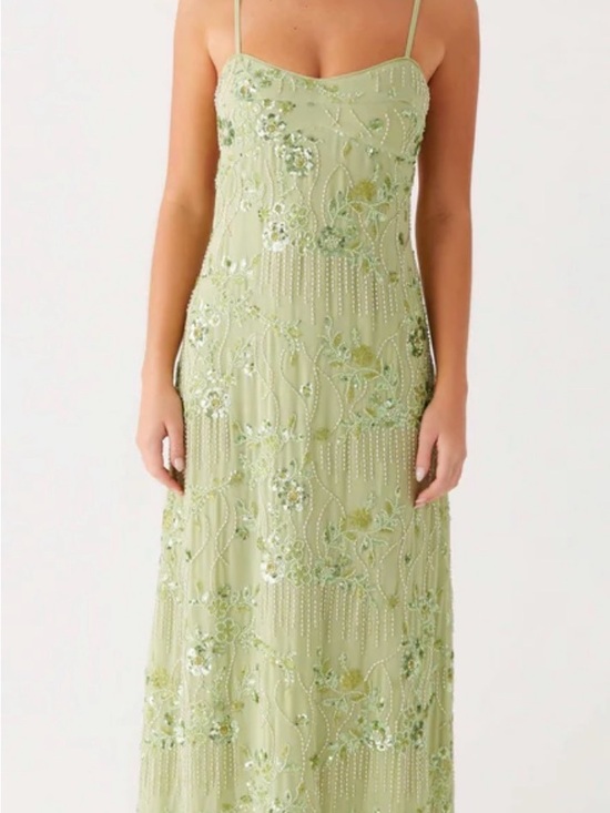 Peppermayo Dresses & Skirts - Celandine Beaded Maxi Dress - Lime
